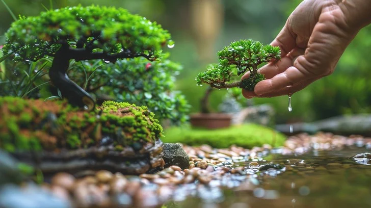 Watering Bonsai